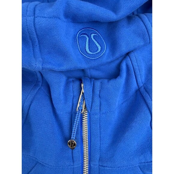Lululemon Scuba Full-Zip Cropped Blue Hoodie Sweatshirt Jacket Sz 8 - Picture 5 of 8